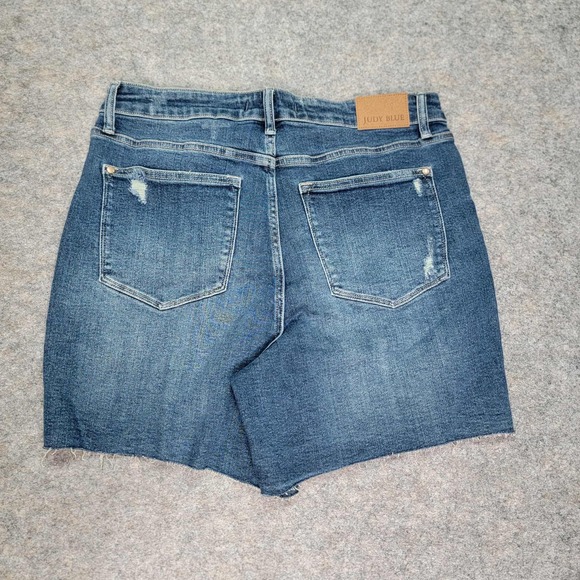 Judy Blue 2XL Dark Blue Distressed Denim Jean Shorts Plus Size NWT - Picture 5 of 7